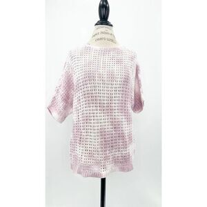 MARLED REUNITED CLOTHING Coral Cloud Tie-Dye Crochet Knit Blouse XSMALL